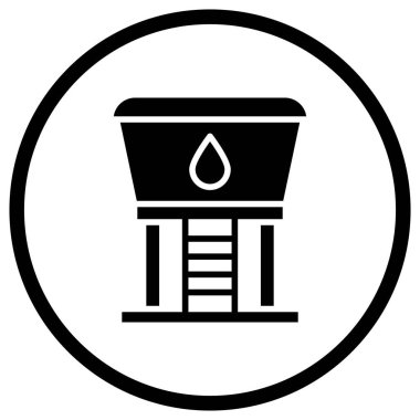 Su Kulesi Vektör Simgesi Tasarım Çizimi