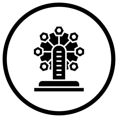 Dönme dolap Vektör Simgesi Tasarım İllüstrasyonu