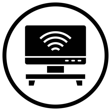 Akıllı TV Vektör Simgesi Tasarım İllüstrasyonu