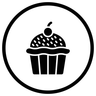 Cupcake Vektör Simgesi Tasarım İllüstrasyonu