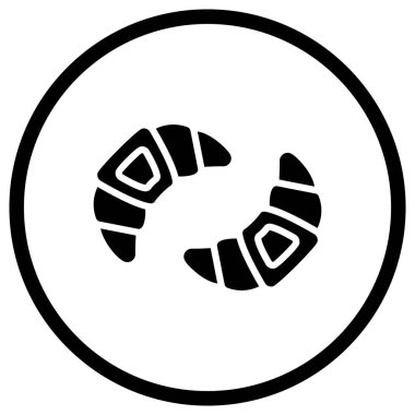 Kruvasan Vektör Simgesi Tasarım İllüstrasyonu