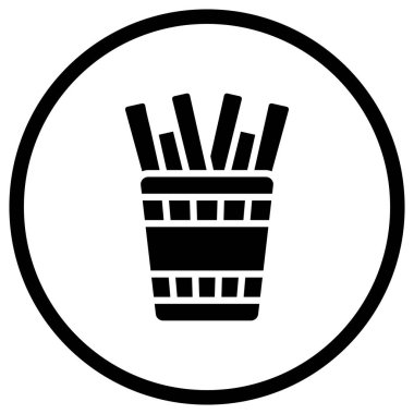 Patates kızartması Vektör Simgesi Tasarım Çizimi