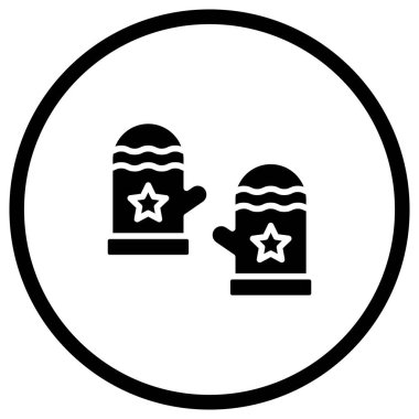 Mitten Vektör Simgesi Tasarım Çizimi