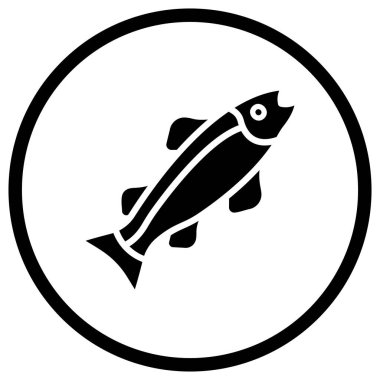 Somon Vektörü Simgesi Tasarım İllüstrasyonu