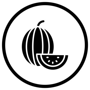 Karpuz Vektör Simgesi Tasarım Çizimi