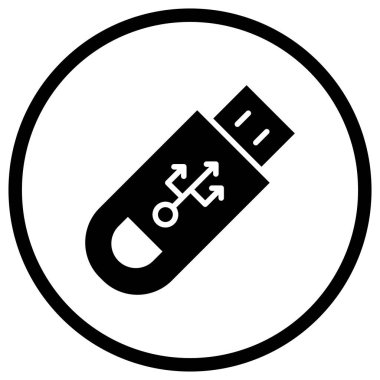 USB Vektör Simgesi Tasarım İllüstrasyonu