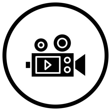 Kamera kaydı Vektör Simgesi Tasarım İllüstrasyonu