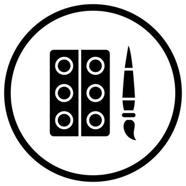 Suluboya Vektör Simgesi Tasarım İllüstrasyonu