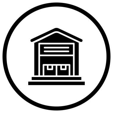 Depo Vektörü Simgesi Tasarım İllüstrasyonu