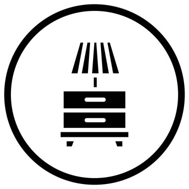 Nightstand Vektör Simgesi Tasarım İllüstrasyonu