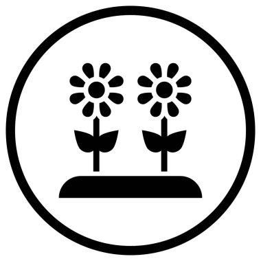 Gül Vektörü Simgesi Tasarım İllüstrasyonu