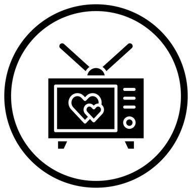 Romantik Film Vektörü Simge Tasarımı İllüstrasyonu