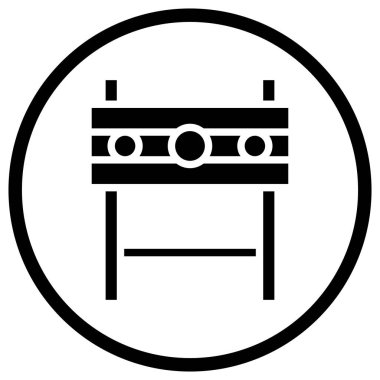 Pillory Vektör Simgesi Tasarım Çizimi