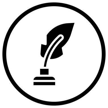 Mürekkep tüyü Vektör Simgesi Tasarım İllüstrasyonu