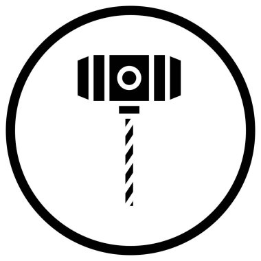 Çekiç Vektör Simgesi Tasarım İllüstrasyonu