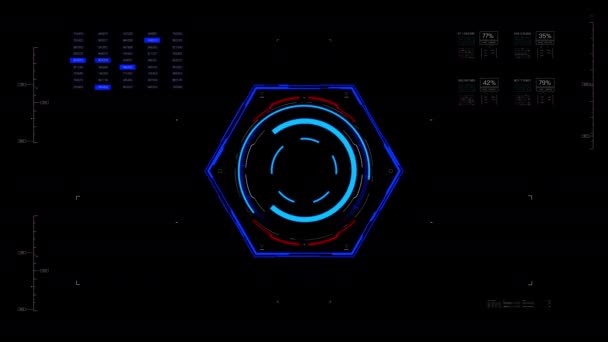 Cyber Futuristische Benutzeroberfläche Für Spiel Und Film Technologie Hud Head — Stockvideo