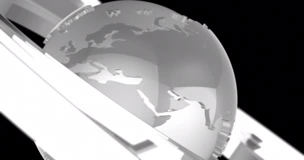 Representación Esfera Globo Giratorio Con Geometría Círculo Elegante Moderno Mundo — Vídeos de Stock