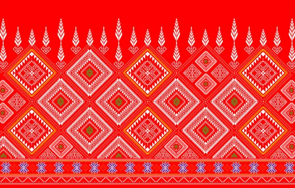 抽象的な背景基本的な幾何学的な民族の生地のパターン 東洋のスタイルの生地のテクスチャ 装飾のための伝統的な民族のスタイル 民族の織物の背景 — ストックベクタ