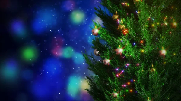 Rendering Realistisk Julboll Julgranen Med Glänsande Och Glitter Och Färgglada — Stockfoto