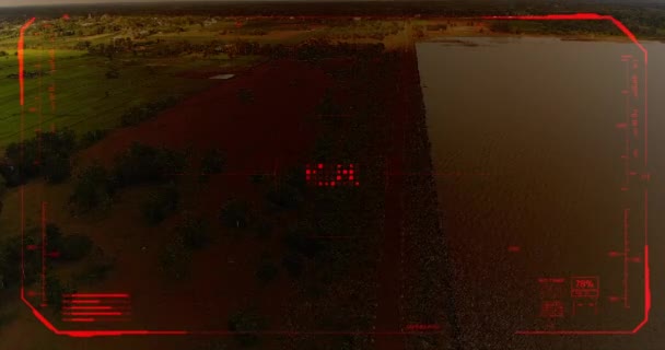 Nsansız Hava Aracı Görüntü Arayüzü Ile Manzara Manzarası Insansız Hava — Stok video