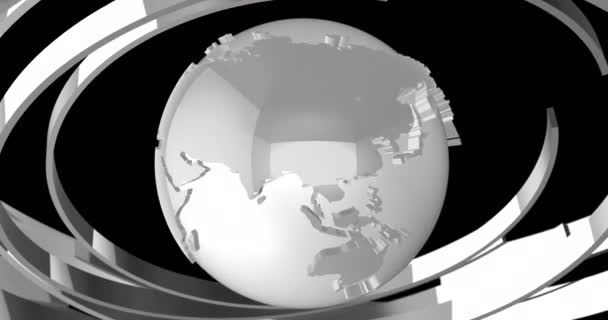 Draaiende Bol Met Cirkelgeometrie Elegante Moderne Wereld Voor Cyberfuturistisch Technologisch — Stockvideo