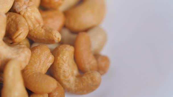 Крупним Планом Знімок Горіхів Кешью Натуральний Харчовий Інгредієнт Високий Білок — стокове відео