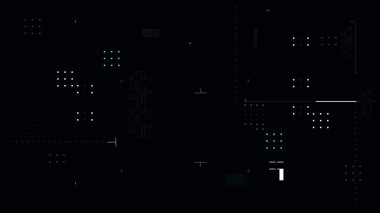 Temel geometri ile Gelecek Kullanıcı Arayüzü Video Kaplaması. Geniş ekran oranı 16: 9. Oyunlar, sunum videosu ve film tasarım unsurları için uygundur. Bilim kurgu ve siber teknoloji kavramı