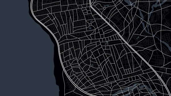Mapa Miasta Widok Góry Nocną Mapę Miasta Ulica Autostrada Mapą — Wektor stockowy