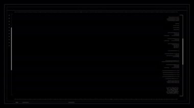 Video şablonu. Oyun ve film için siber fütüristik kullanıcı arayüzü, Teknoloji HUD Görüntü arayüzü, Geniş ekran oranı