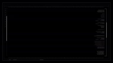 Video şablonu. Oyun ve film için siber fütüristik kullanıcı arayüzü, Teknoloji HUD Görüntü arayüzü, Geniş ekran oranı