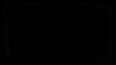 Video şablonu. Oyun ve film için siber fütüristik kullanıcı arayüzü, Teknoloji HUD Görüntü arayüzü, Geniş ekran oranı