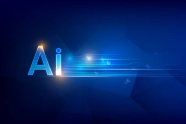 Ai Yapay Zeka siber teknolojisi siber teknolojisi için soyut arkaplan çizimi üzerine fütüristik kavram