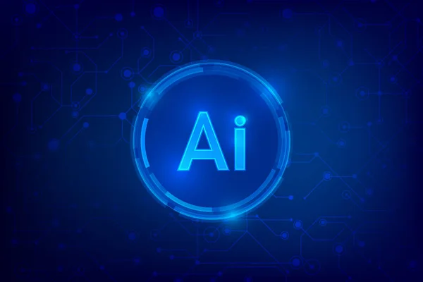 Abstracte Achtergrond Voor Artificial Intelligence Cyber Technologie Futuristisch Concept Donkerblauwe — Stockvector