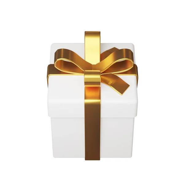 Renderização Caixa Presente Bonito Para Feliz Natal Isolado Fundo Branco — Fotografia de Stock
