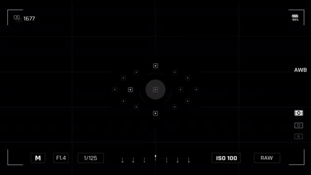 Uhd Camera Шаблон Видоискателя Реальном Времени Просмотра Пользовательского Интерфейса Видео — стоковое видео