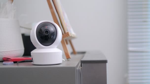 Камеры Видеонаблюдения Работают Принципу Сканирования Концепция Безопасности Защиты Дома — стоковое видео