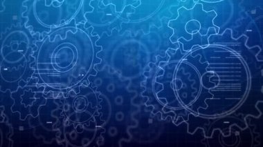 Temel geometri dişli dişli ve çizgi elementi ile soyut arka plan fütüristik HUD baş ekran arayüzü. Görüntü şablonu geniş ekran görünüm oranı