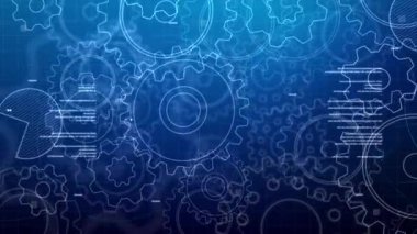 Temel geometri dişli dişli ve çizgi elementi ile soyut arka plan fütüristik HUD baş ekran arayüzü. Görüntü şablonu geniş ekran görünüm oranı