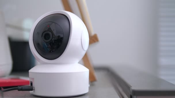 Камеры Видеонаблюдения Работают Принципу Сканирования Концепция Безопасности Защиты Дома — стоковое видео