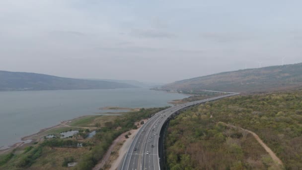 Autopista Expressway Nakhon Ratchasima Province Bang Río Lam Khong Montaña — Vídeos de Stock