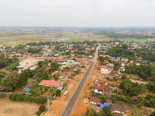 Aerial View Rural Countryside Village Dry Season — Stock Photo, Image