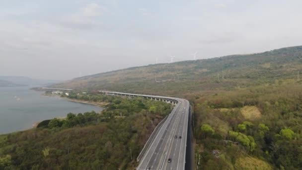 Otoyolu Nakhon Ratchasima Eyaleti Bang Lam Khong Nehri Dağı Manzaranın — Stok video