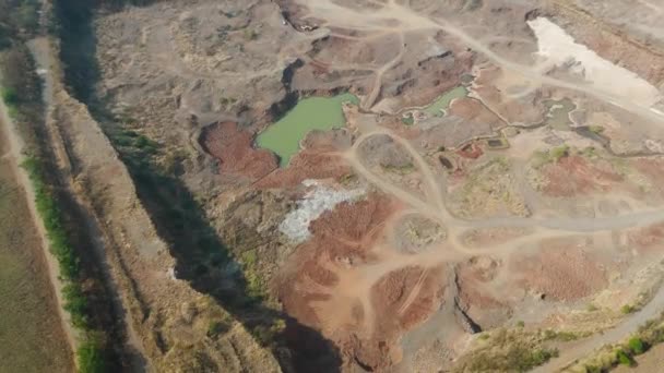 Zdjęcia Dronów Widok Lotu Ptaka Malowniczy Krajobraz Górnictwa Kamiennego — Wideo stockowe