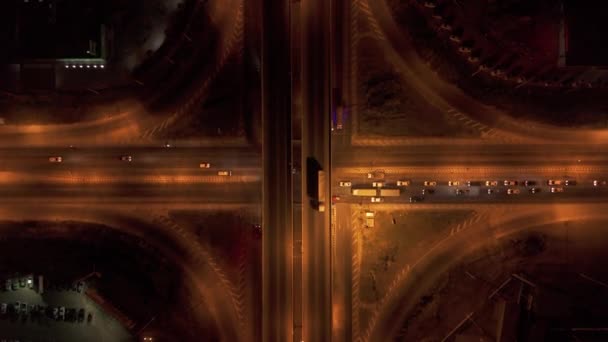 Drone Filmato Paesaggio Panoramico Del Traffico Ponte Sopra Incrocio Nel — Video Stock