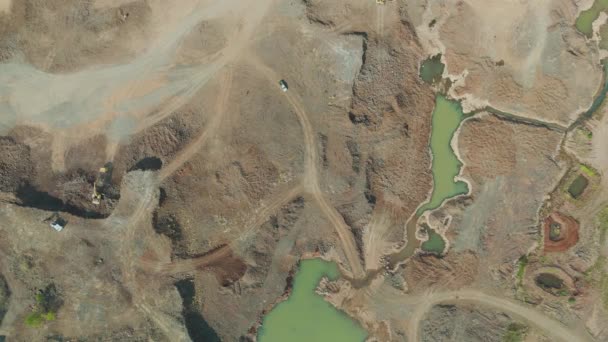 Drone Beelden Luchtfoto Uitzicht Schilderachtig Landschap Van Steen Mijnbouw Industrie — Stockvideo