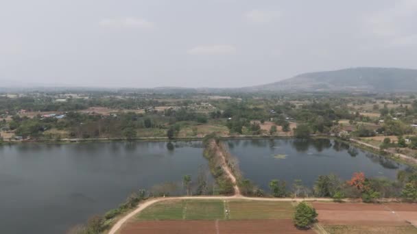 Drone Πυροβόλησε Γραφικό Τοπίο Αεροφωτογραφία Της Γεωργίας Στο Αγροτικό Χωριό — Αρχείο Βίντεο