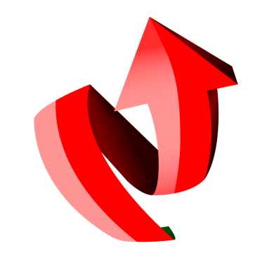 Kırmızı 3D Ok tasarım ögesi