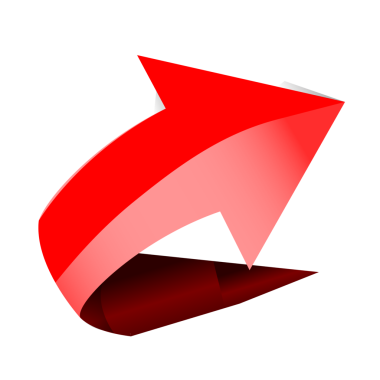 Kırmızı 3D Ok tasarım ögesi