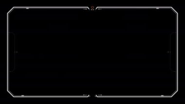 Universal Technology Line ve çerçeve videosu Futuristik HUD baş görüntü arayüzü şablonunu temel geometri çizgisi elemanıyla örtüyor. Görüntü şablonu geniş ekran görünüm oranı