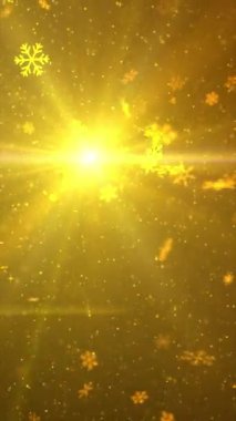 Dikey görüntüler kar animasyon videosu şablonu örtüyor. Güzel yağan kar, bir kış gecesinde pırıl pırıl parlayan kar, Noel 'i ve yeni yılı kutluyor.